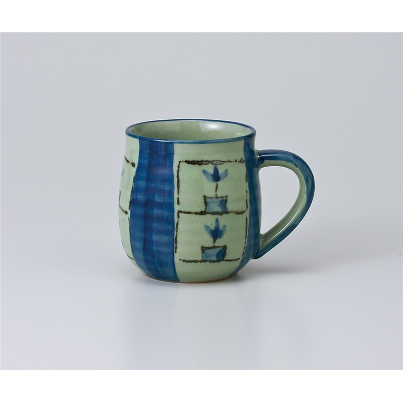 古林陶器 マグ 染付格子花マグ 663760257 1個（ご注文単位1個）【直送品】