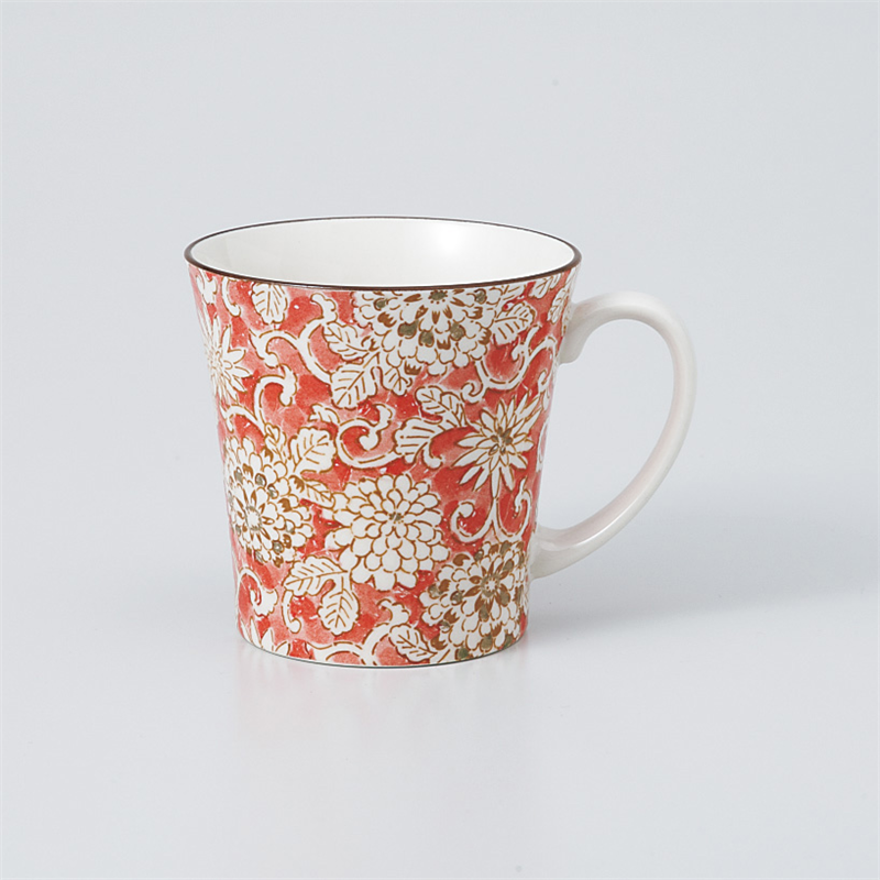 古林陶器 マグ 軽量反型マグ色唐草(赤) 965160415 1個（ご注文単位1個）【直送品】