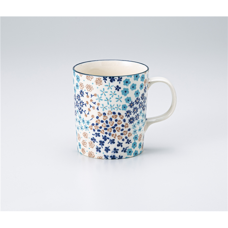 古林陶器 マグ フラワーバスケットマグ 青 1354130161 1個（ご注文単位1個）【直送品】