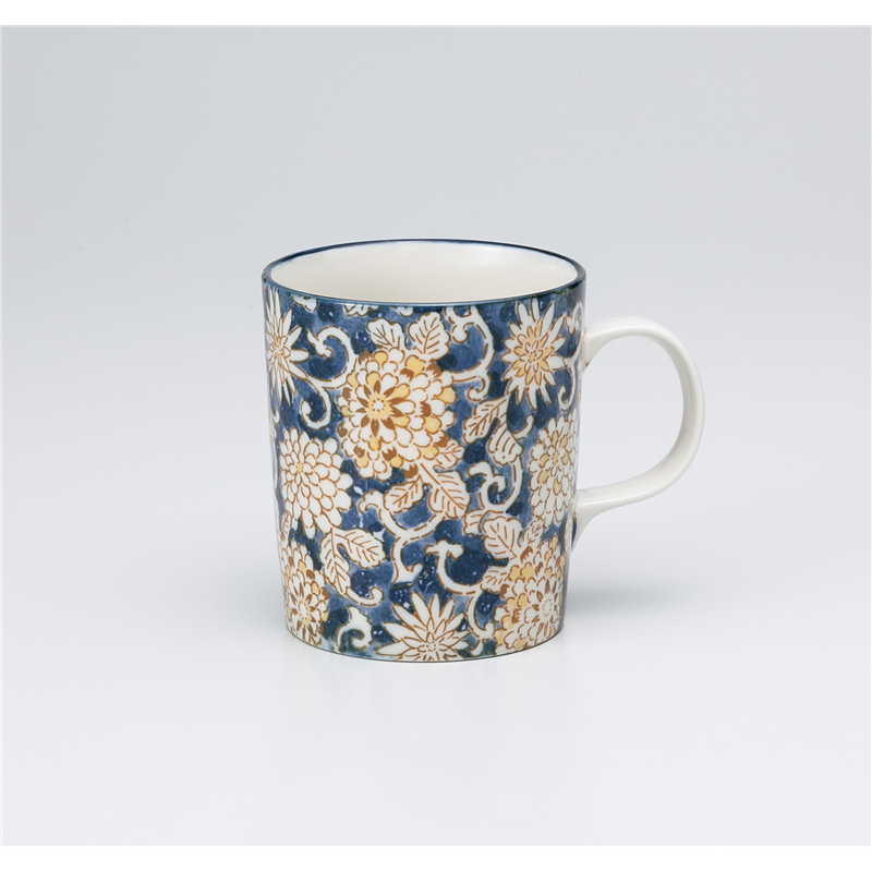 古林陶器 マグ 菊唐草 軽量マグ 青 1065710461 1個（ご注文単位1個）【直送品】