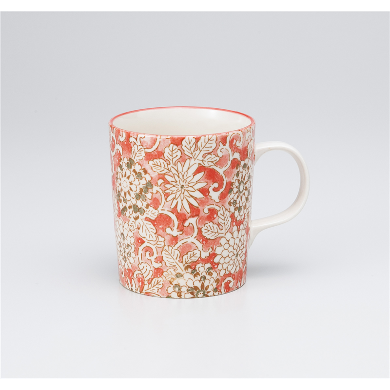 古林陶器 マグ 菊唐草 軽量マグ 赤 1065710361 1個（ご注文単位1個）【直送品】