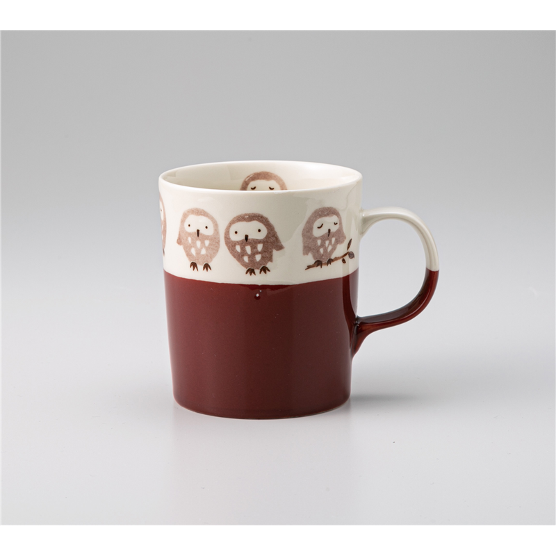 古林陶器 マグ 幸せふくろう軽々マグ ガーネット 1261340661 1個（ご注文単位1個）【直送品】