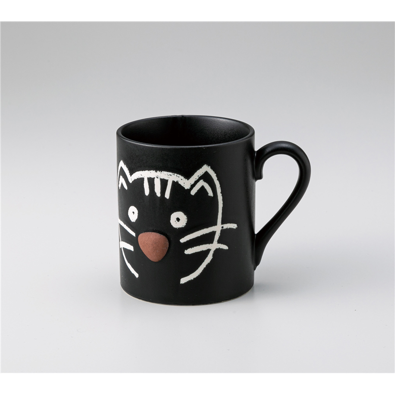 古林陶器 マグ アニマルネコマグ(黒) 1261460447 1個（ご注文単位1個）【直送品】