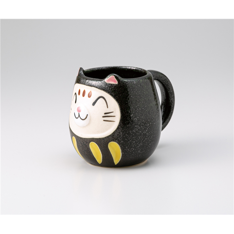 古林陶器 マグ 猫だるま 黒マグ 1261510154 1個（ご注文単位1個）【直送品】