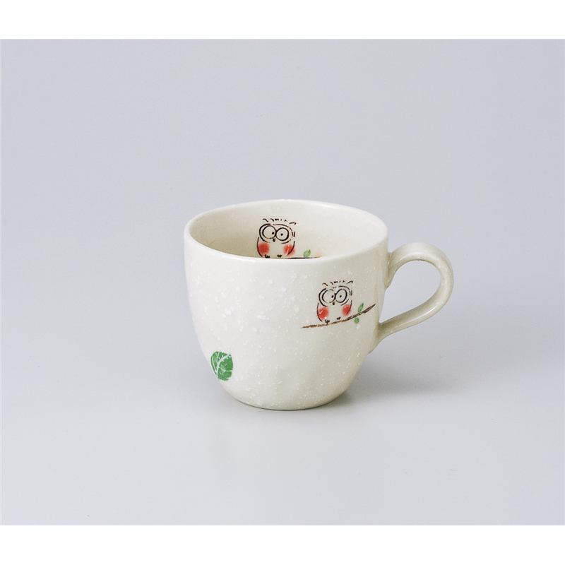 古林陶器 マグ 幸せふくろう丸コーヒー碗 赤 663840657 1個（ご注文単位1個）【直送品】