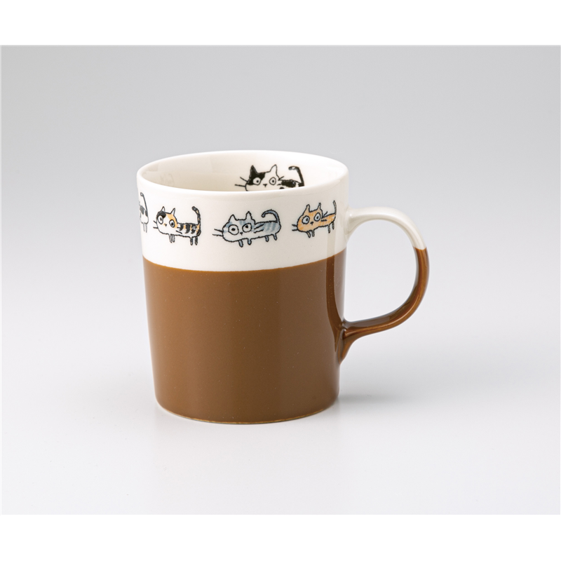 古林陶器 マグ バラエティーキャット軽々マグ ブラウン 1261550461 1個（ご注文単位1個）【直送品】