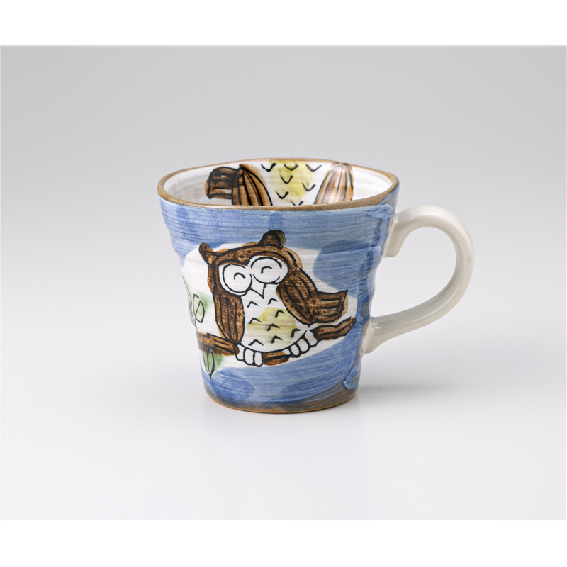 古林陶器 マグ 粉引ふくろう 青マグ 1261560231 1個（ご注文単位1個）【直送品】