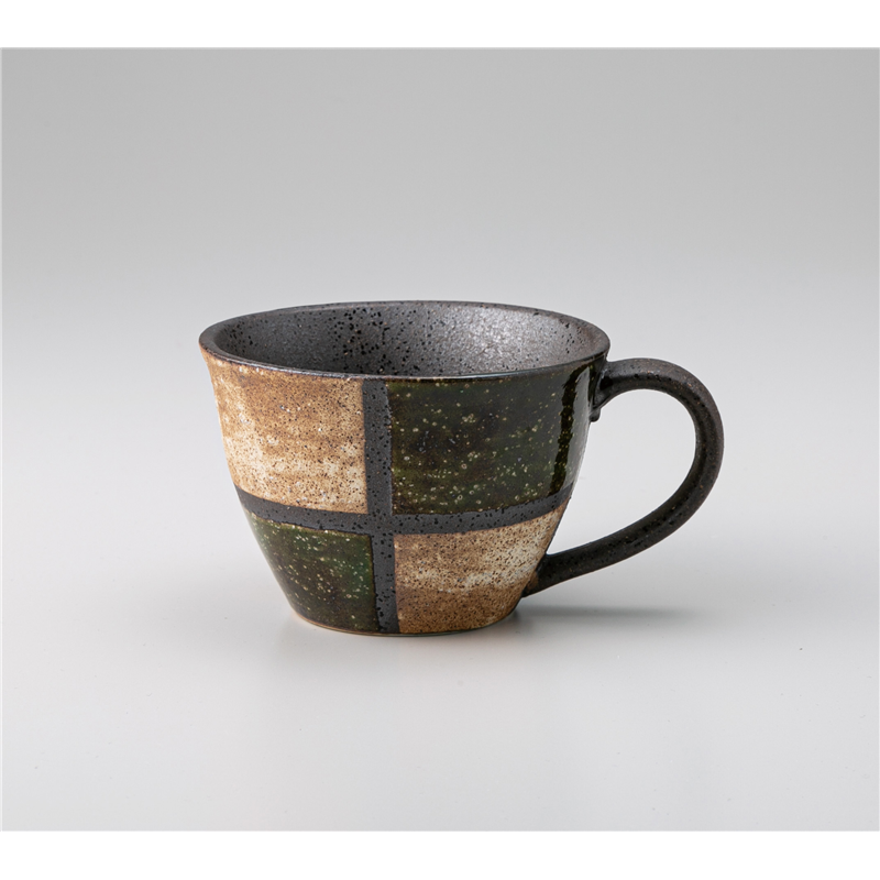 古林陶器 スープカップ 織部格子 カフェマグ 1261720131 1個（ご注文単位1個）【直送品】
