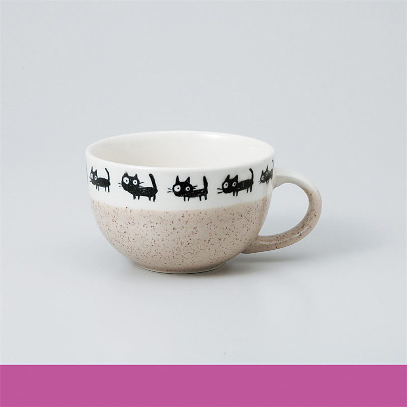 古林陶器 スープカップ 黒猫 白片手スープ 965850561 1個（ご注文単位1個）【直送品】