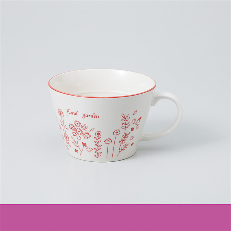 古林陶器 スープカップ フローラルガーデン(RD)軽量片手スープ碗 965840654 1個（ご注文単位1個）【直送品】