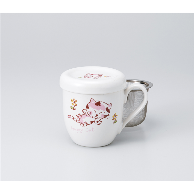 古林陶器 蓋付マグ&マグ(洋) ハッピーキャット蓋付マグ 1166420161 1個（ご注文単位1個）【直送品】