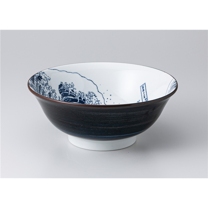 古林陶器 中華単品 北斎 富士呉須巻6.8高台丼 1357520151 1個（ご注文単位1個）【直送品】