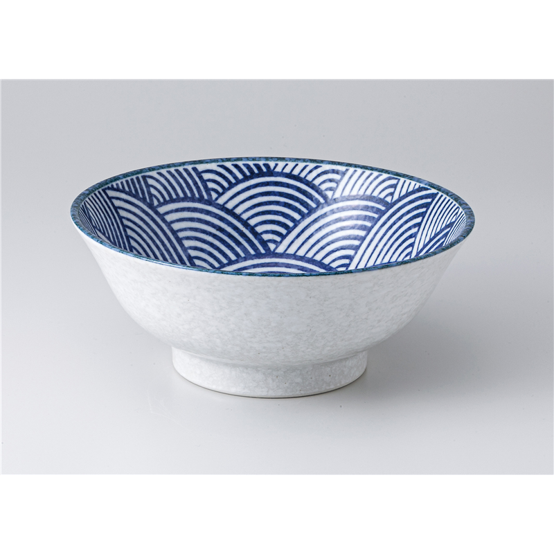 古林陶器 中華単品 白雪青海波6.8高台丼 1357530154 1個（ご注文単位1個）【直送品】