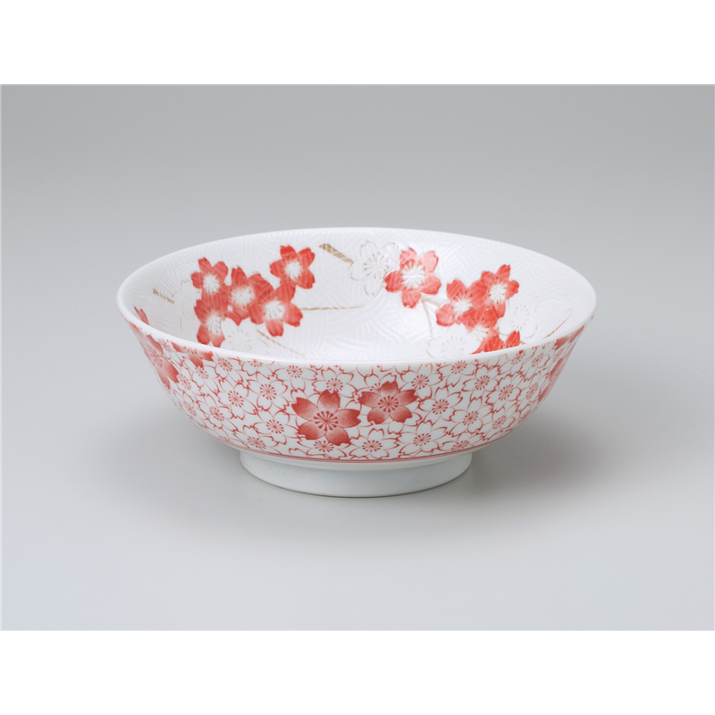 古林陶器 中華単品 千年桜 6.3ラーメン丼 赤 1070040401 1個（ご注文単位1個）【直送品】