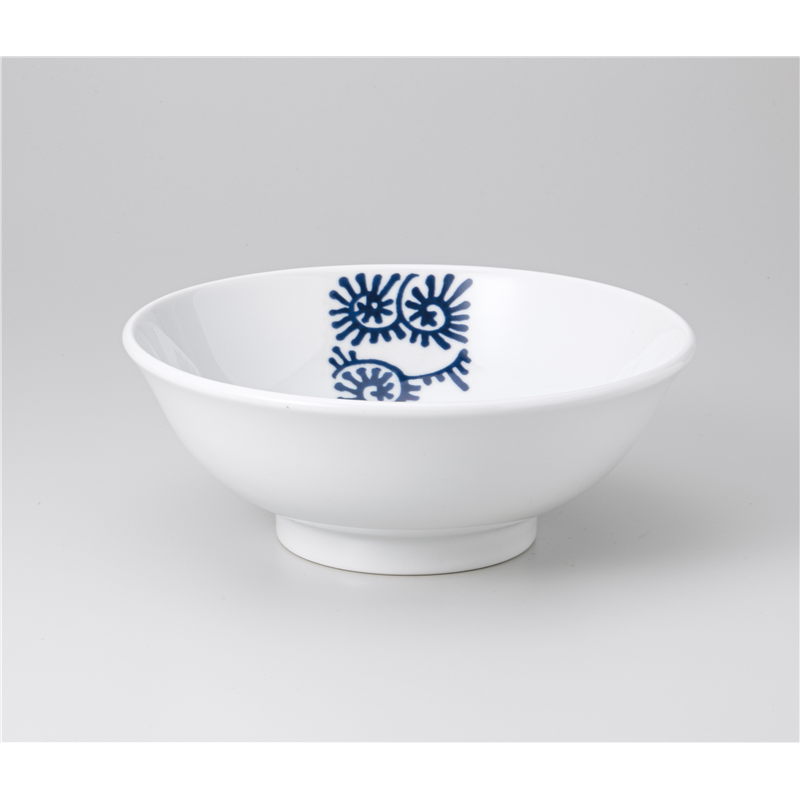 古林陶器 中華単品 唐草白中華反高台21cm丼 1265330103 1個（ご注文単位1個）【直送品】