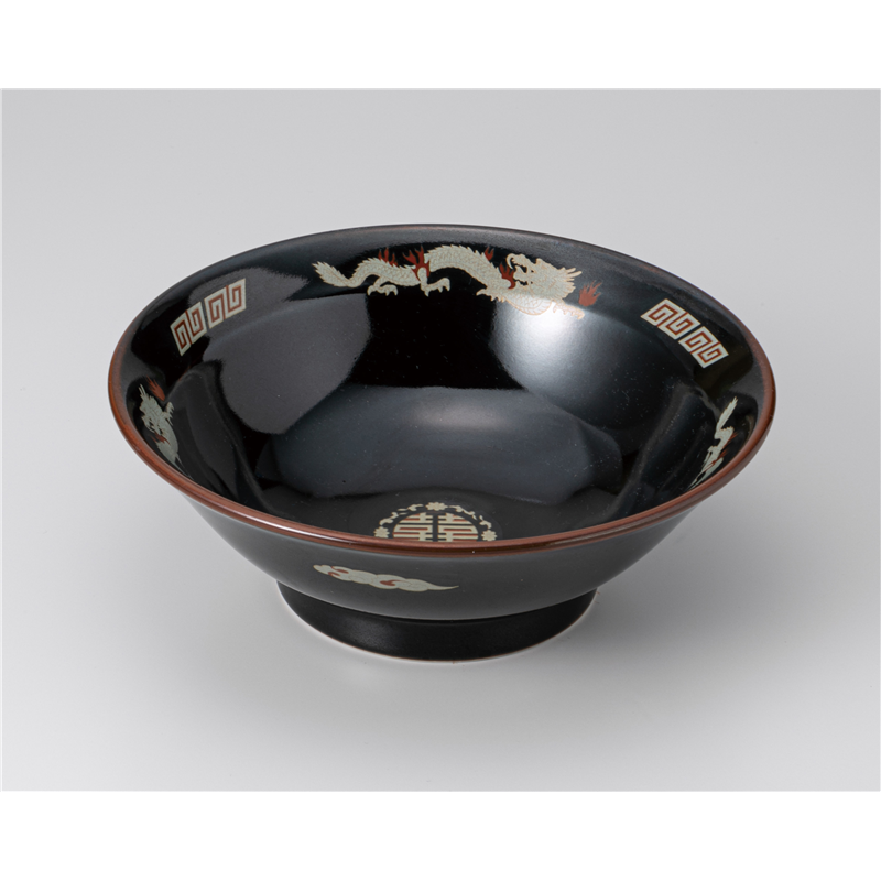 古林陶器 中華単品 天目金彩竜リム7.0丼 560220435 1個（ご注文単位1個）【直送品】