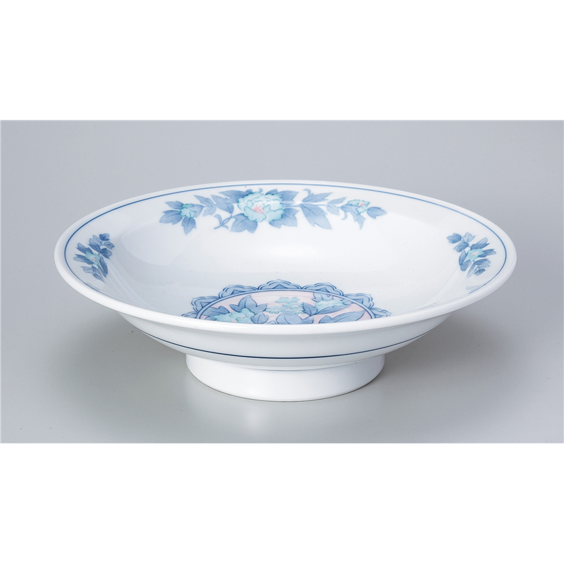 古林陶器 中華単品 三色牡丹7.0高台皿 865820726 1個（ご注文単位1個）【直送品】