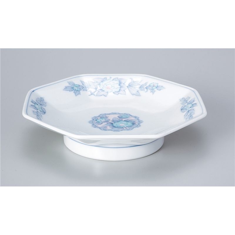 古林陶器 中華単品 三色牡丹6.5八角高台皿 865820626 1個（ご注文単位1個）【直送品】
