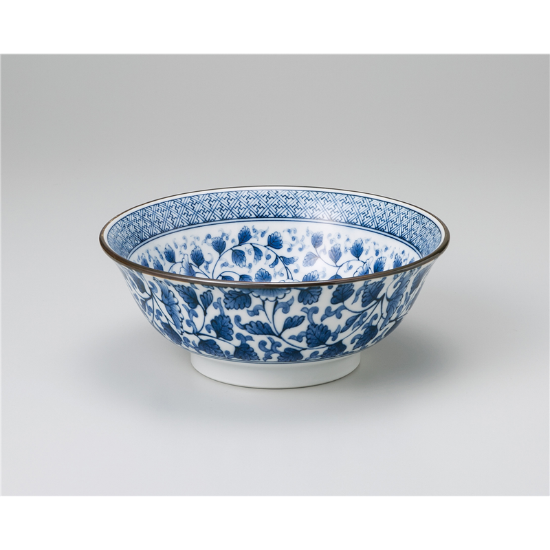古林陶器 中華単品 藍染牡丹6.8ラーメン丼 1069640101 1個(ご注文単位1個)【直送品】