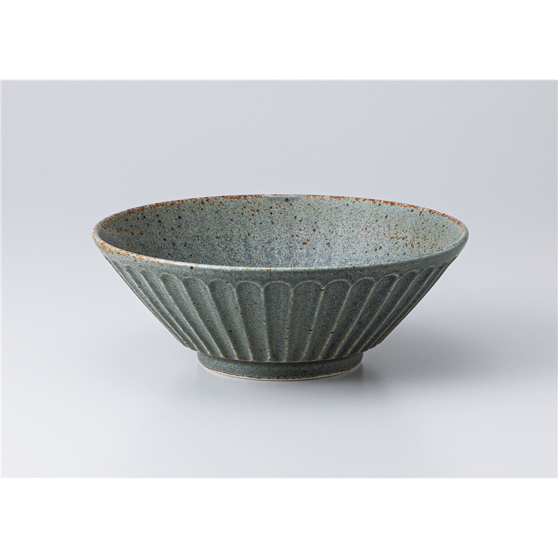 古林陶器 中華単品 土物風ブルー 削ぎラーメン 1358150151 1個(ご注文単位1個)【直送品】
