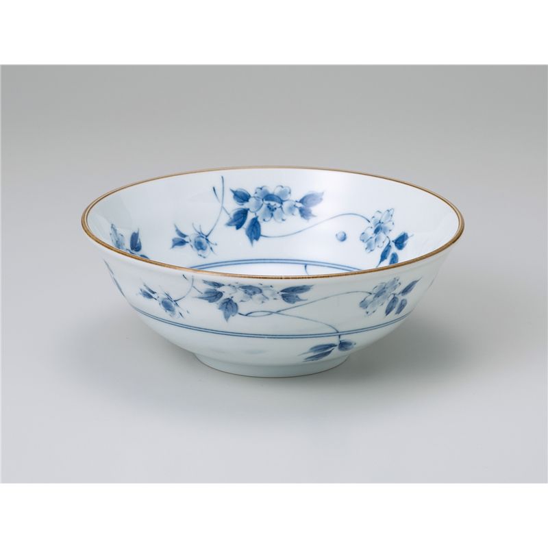 古林陶器 中華単品 藍小花6.8めん鉢 1070050235 1個(ご注文単位1個)【直送品】