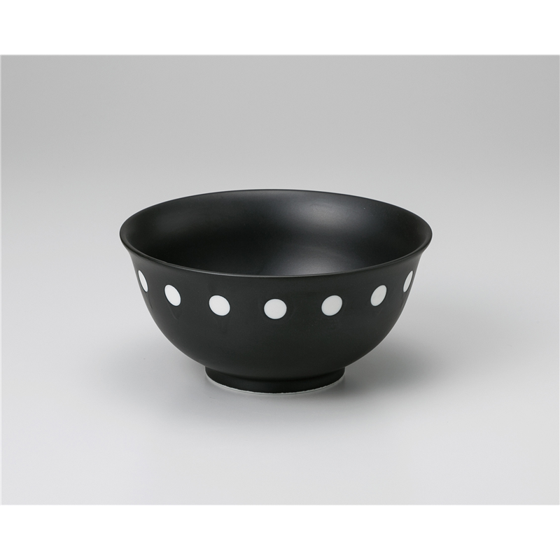古林陶器 中華単品 黒ドット深口ラーメン丼 1069830240 1個(ご注文単位1個)【直送品】
