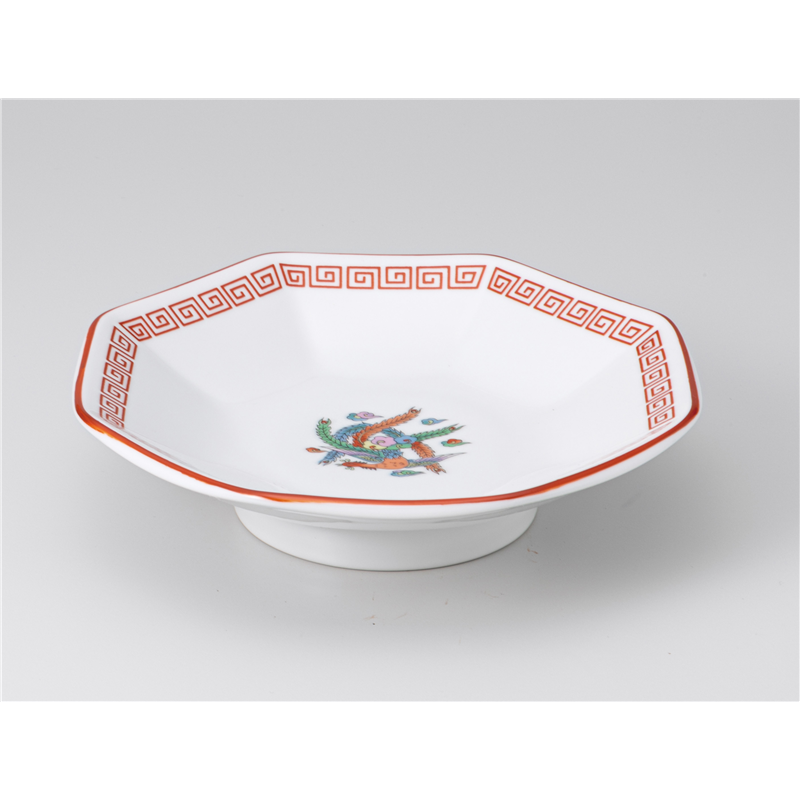 古林陶器 中華単品 ホーオー高浜八角シューマイ皿(赤雷門) 1266220160 1個（ご注文単位1個）【直送品】