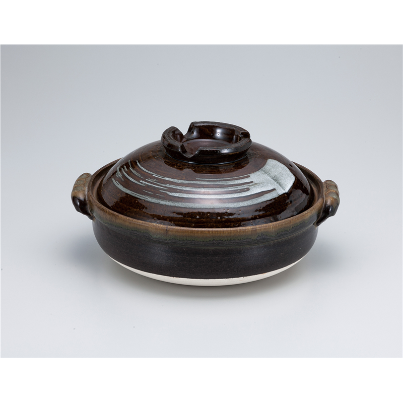 古林陶器 土鍋(萬古焼) 天目刷毛目9.0深鍋 1070730182 1個（ご注文単位1個）【直送品】