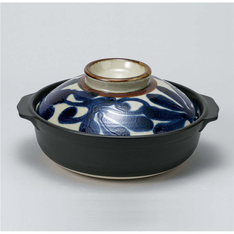 古林陶器 土鍋(萬古焼) るり唐草8号土鍋 1171410525 1個（ご注文単位1個）【直送品】