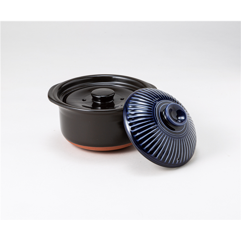 古林陶器 ご飯鍋・おひつ 菊花ルリ2合炊飯鍋 1267120184 1個（ご注文単位1個）【直送品】