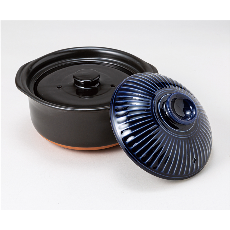 古林陶器 ご飯鍋・おひつ 菊花ルリ3合炊飯鍋 1267120284 1個（ご注文単位1個）【直送品】