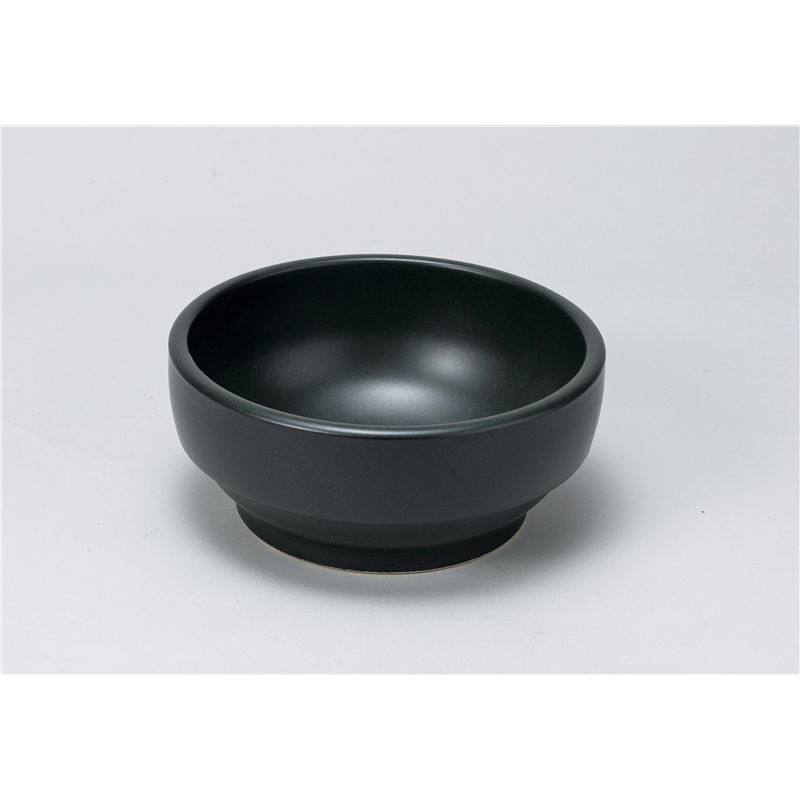 古林陶器 小鍋・ラーメン鍋・ビビンバ スタッキングビビンバ黒石目18cm 1172140725 1個（ご注文単位1個）【直送品】