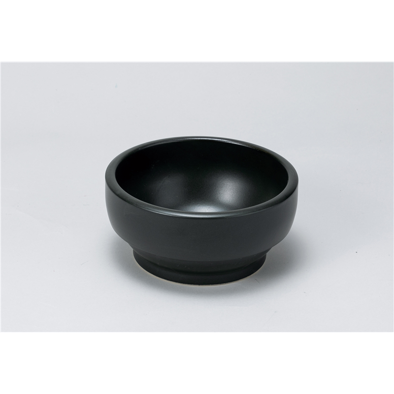 古林陶器 小鍋・ラーメン鍋・ビビンバ スタッキングビビンバ黒石目18cm 1172140725 1個（ご注文単位1個）【直送品】