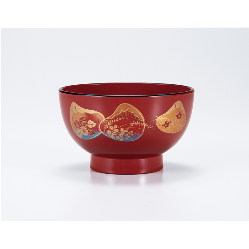 古林陶器 会津漆器汁椀 朱 寿汁椀 ハマグリ 1268550597 1個（ご注文単位1個）【直送品】