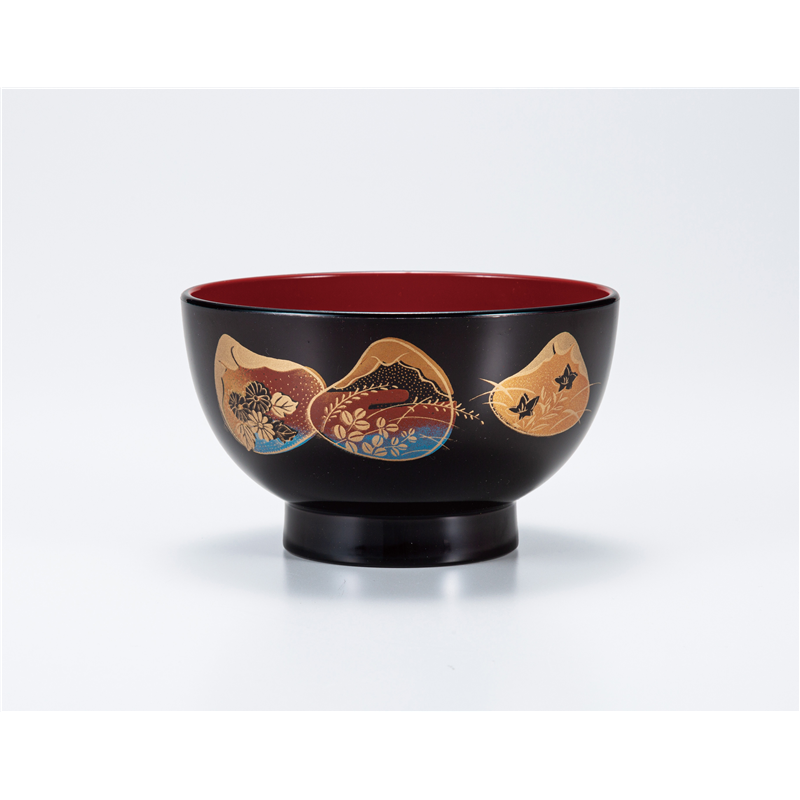 古林陶器 会津漆器汁椀 溜 寿汁椀 ハマグリ 1268550497 1個（ご注文単位1個）【直送品】