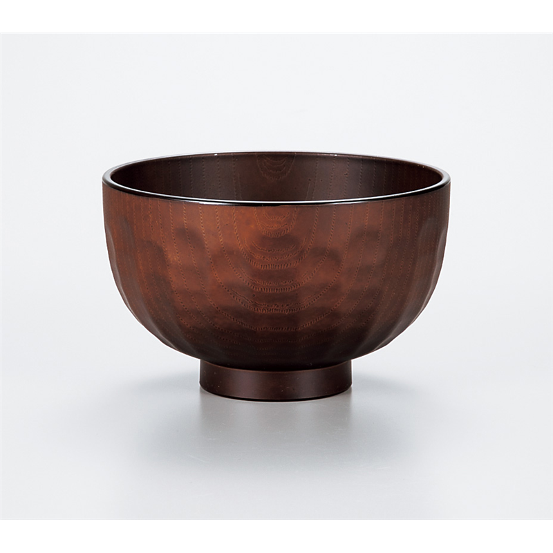 古林陶器 会津漆器汁椀 レンジ汁椀 山亀甲 こげ茶 974730595 1個（ご注文単位1個）【直送品】