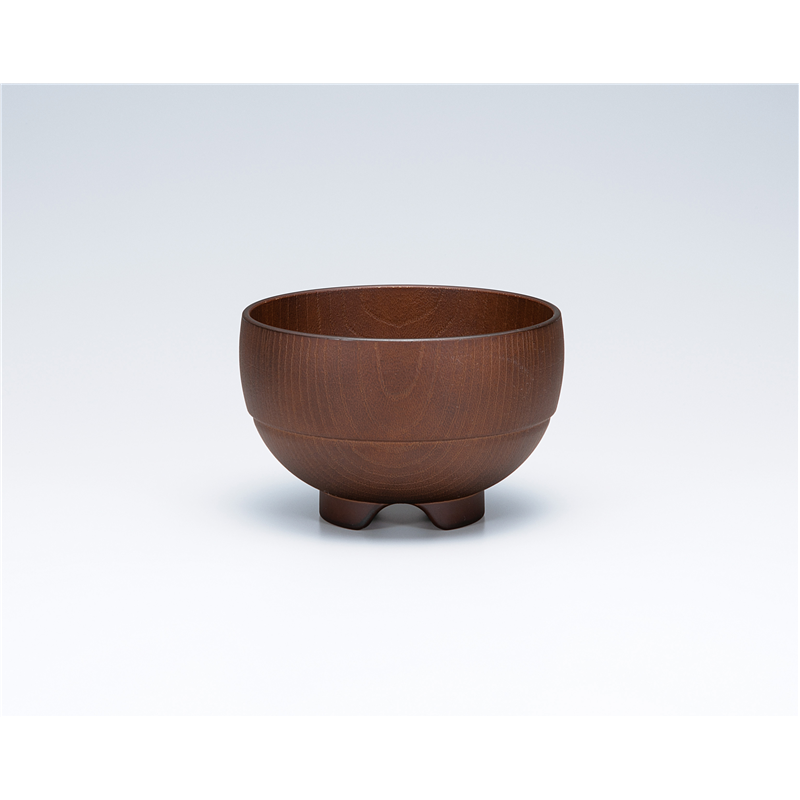 古林陶器 会津漆器汁椀 レンジ スタック椀 こげ茶 1173250495 1個（ご注文単位1個）【直送品】