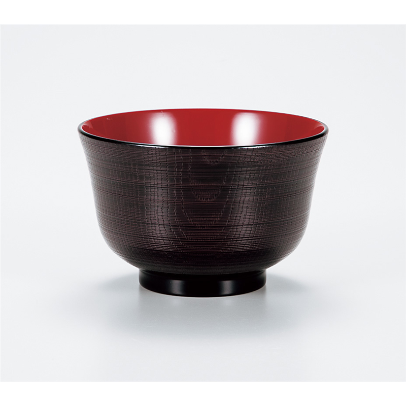 古林陶器 会津漆器汁椀 溜 羽反木目汁椀 975730397 1個（ご注文単位1個）【直送品】