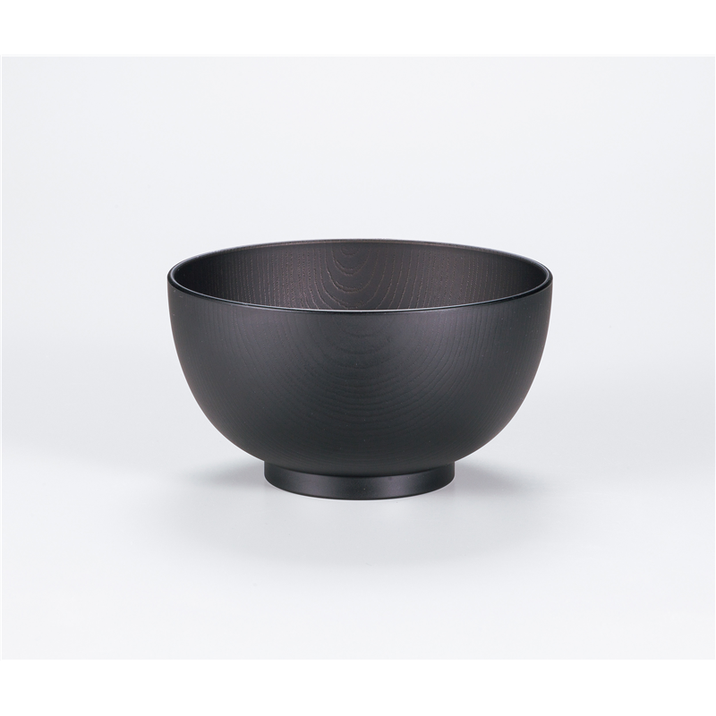 古林陶器 会津漆器吸椀・大椀・丼・マグカップ レンジ大椀 総木目 BK 1072720295 1個（ご注文単位1個）【直送品】