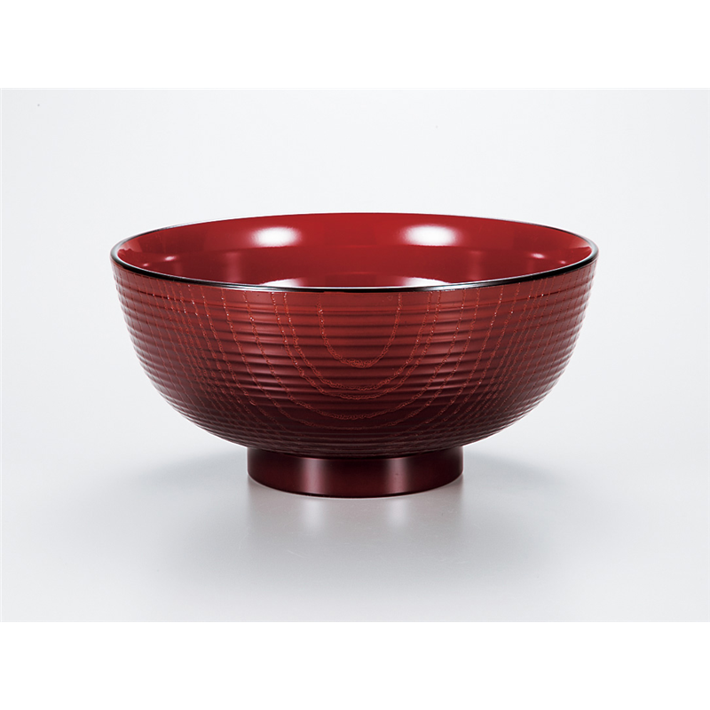 古林陶器 会津漆器吸椀・大椀・丼・マグカップ レンジ 木彫麺丼 春慶 974850295 1個（ご注文単位1個）【直送品】