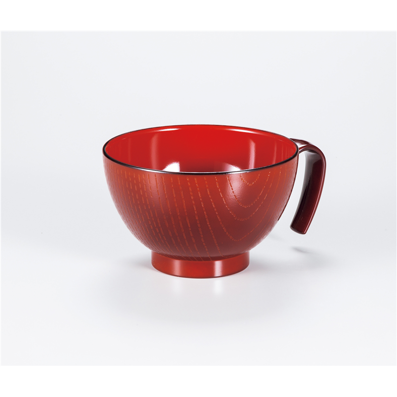 古林陶器 会津漆器吸椀・大椀・丼・マグカップ レンジ手付丼 春慶 木彫 1072740595 1個（ご注文単位1個）【直送品】