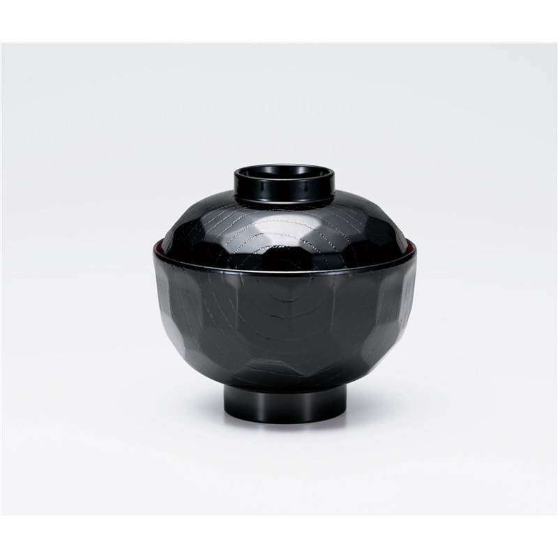 古林陶器 会津漆器吸椀・マグカップ・バラエティ 黒 亀甲小吸椀 1173510397 1個（ご注文単位1個）【直送品】