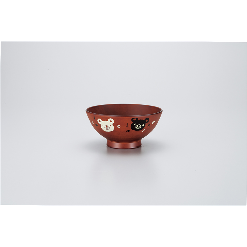 古林陶器 会津漆器子供食器 レンジ キッズ飯椀 BR くま 975210495 1個(ご注文単位1個)【直送品】
