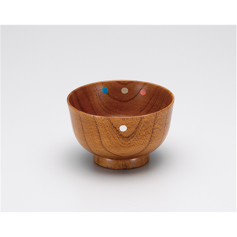 古林陶器 会津漆器子供食器 ［木］ウッドキッズ 汁椀 水玉(手描) 1173850495 1個（ご注文単位1個）【直送品】