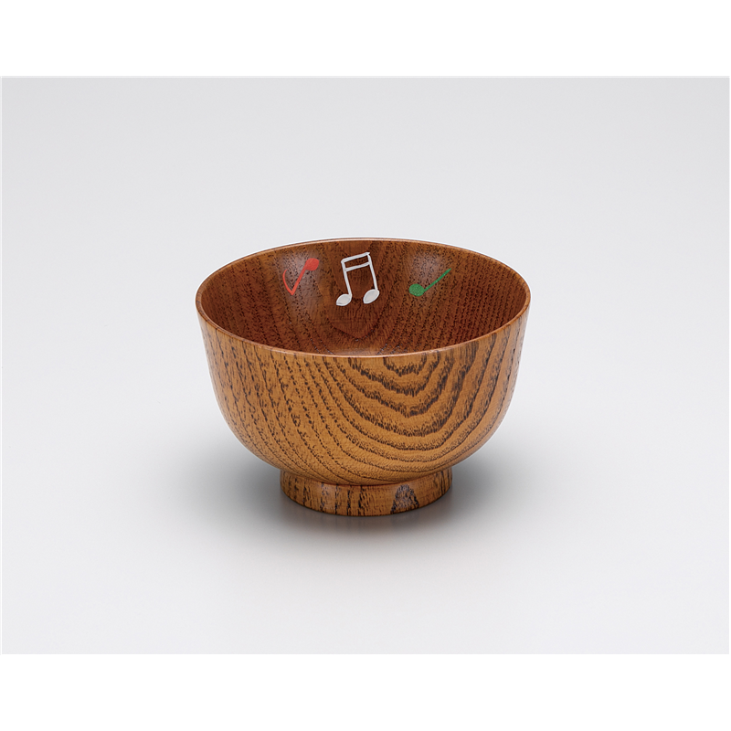 古林陶器 会津漆器子供食器 ［木］ウッドキッズ 汁椀 音符(手描) 1173850595 1個（ご注文単位1個）【直送品】