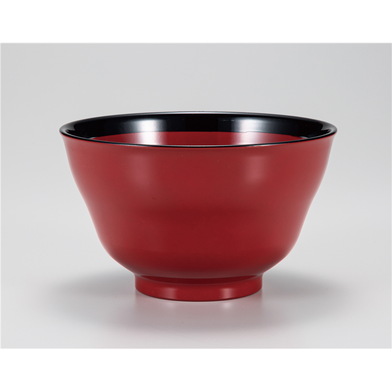 古林陶器 会津漆器茶筒・茶こぼし・大椀 朱 帯黒ヒサゴ丼 1268750297 1個（ご注文単位1個）【直送品】