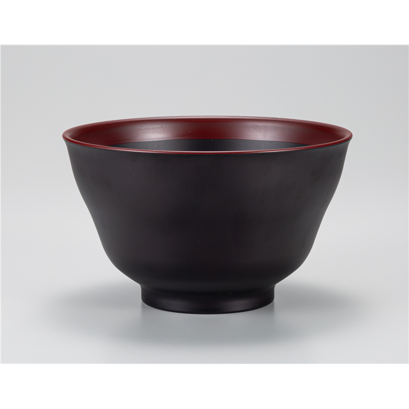 古林陶器 会津漆器茶筒・茶こぼし・大椀 溜 帯朱ヒサゴ丼 1268750397 1個（ご注文単位1個）【直送品】