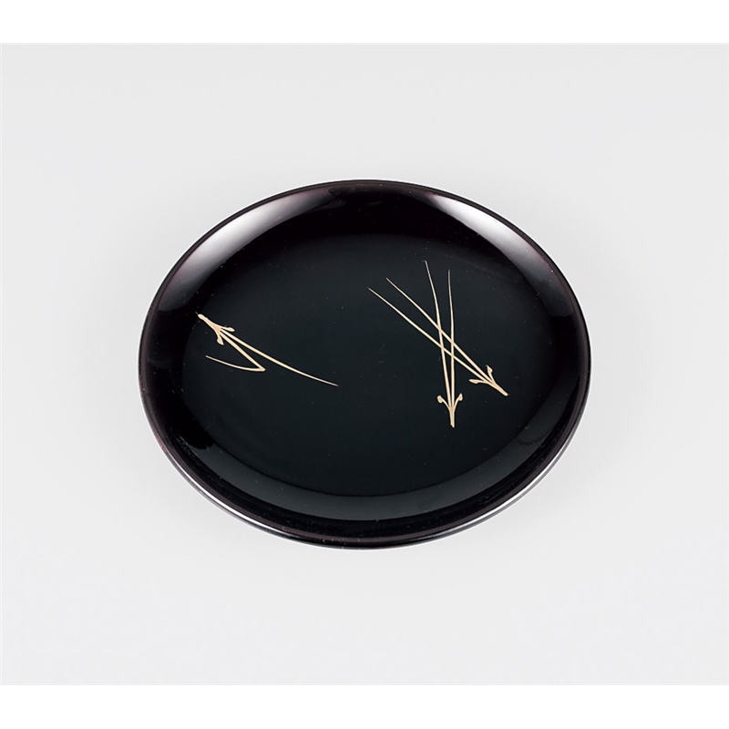 古林陶器 銘々皿 溜 4.5丸銘々皿 松葉 5P 975050595 1個（ご注文単位1個）【直送品】