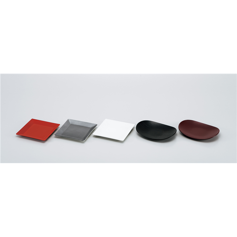 古林陶器 越前漆器小皿・角皿・珍味入 スクウェアプレート(小)洗朱 972620198 1個（ご注文単位1個）【直送品】