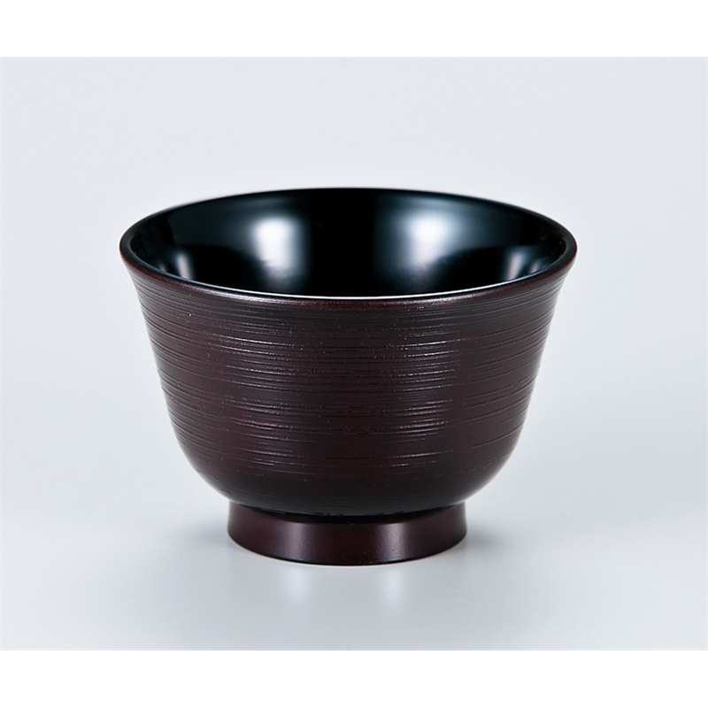 古林陶器 越前漆器椀 3.3 羽反ハケメ汁椀 溜内黒 766410598 1個（ご注文単位1個）【直送品】